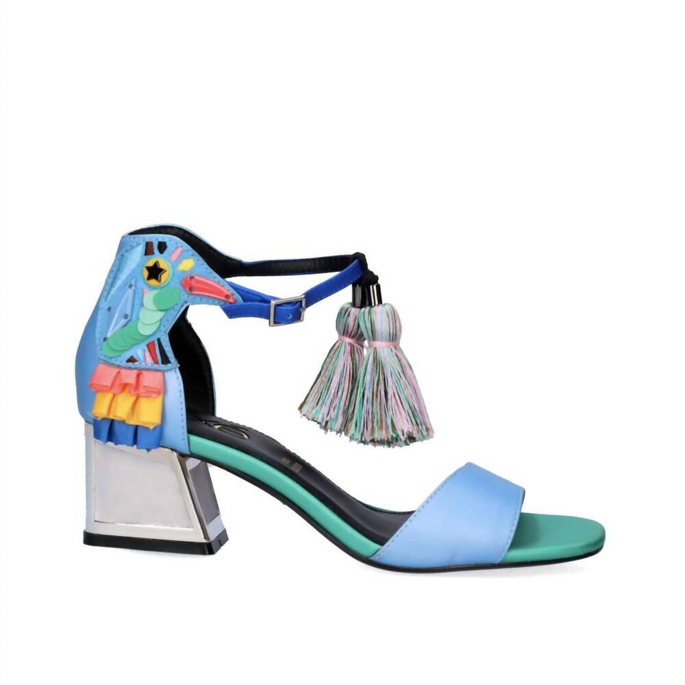 NEW EXE women's luisa low heel sandal in aqua/green